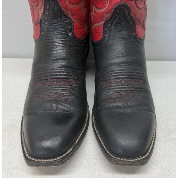 HONCHO BOOTS Men\'s Size 9.5 D Black & Red Leather Western main image 12
